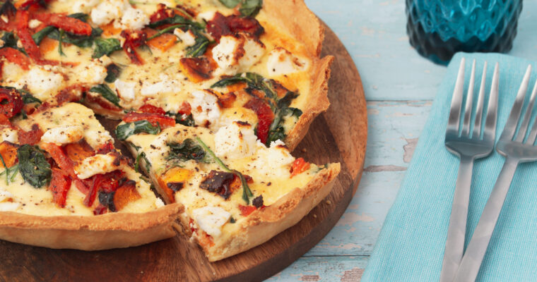 Pumpkin, Spinach and Feta Quiche